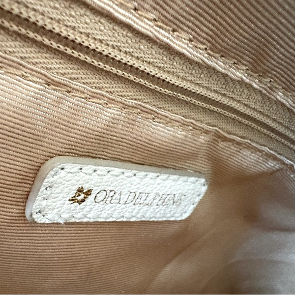 Ora Delphine Satchel in Bone Pebbled Leather w/Dust Bag- Great Used Condition - Picture 10 of 11